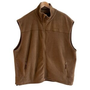 Cabela's Outdoor Gear Men's Fleece Vest Brown Size 2XL Tall Full Zip Pockets